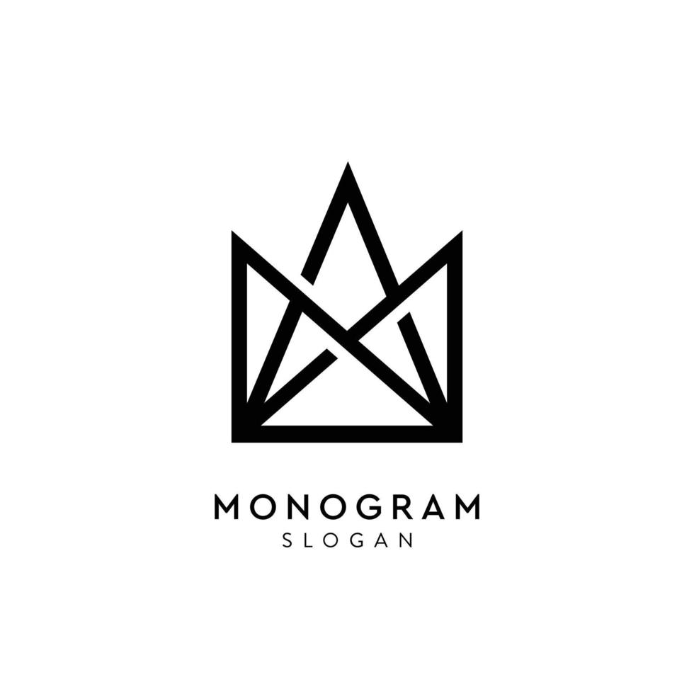 logotipo da coroa do monograma de arte gráfica para empresa de negócios vetor