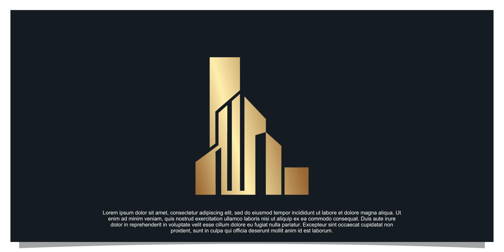 letra inicial de design de logotipo monograma l para negócios com a construção de vetor premium de conceito de cor dourada