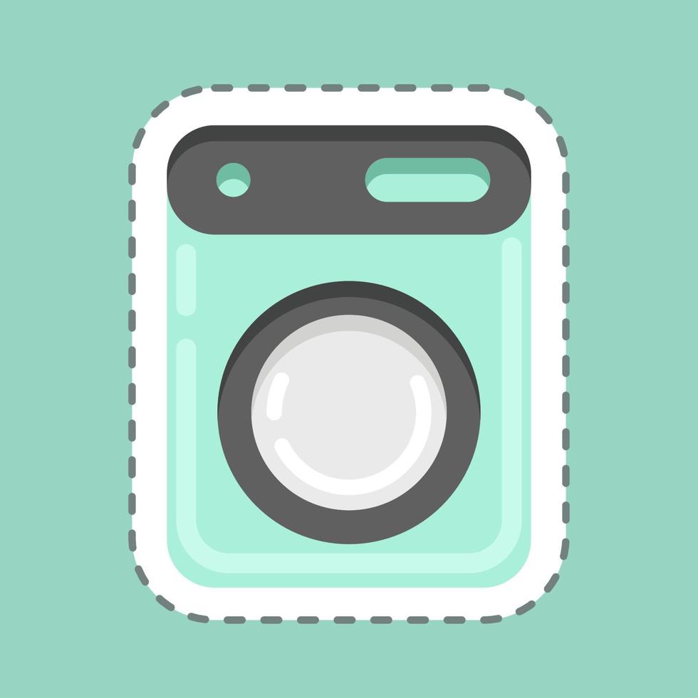 secador de corte de linha de adesivo. relacionado ao símbolo de lavanderia. design simples editável. ilustração simples, boa para impressões vetor