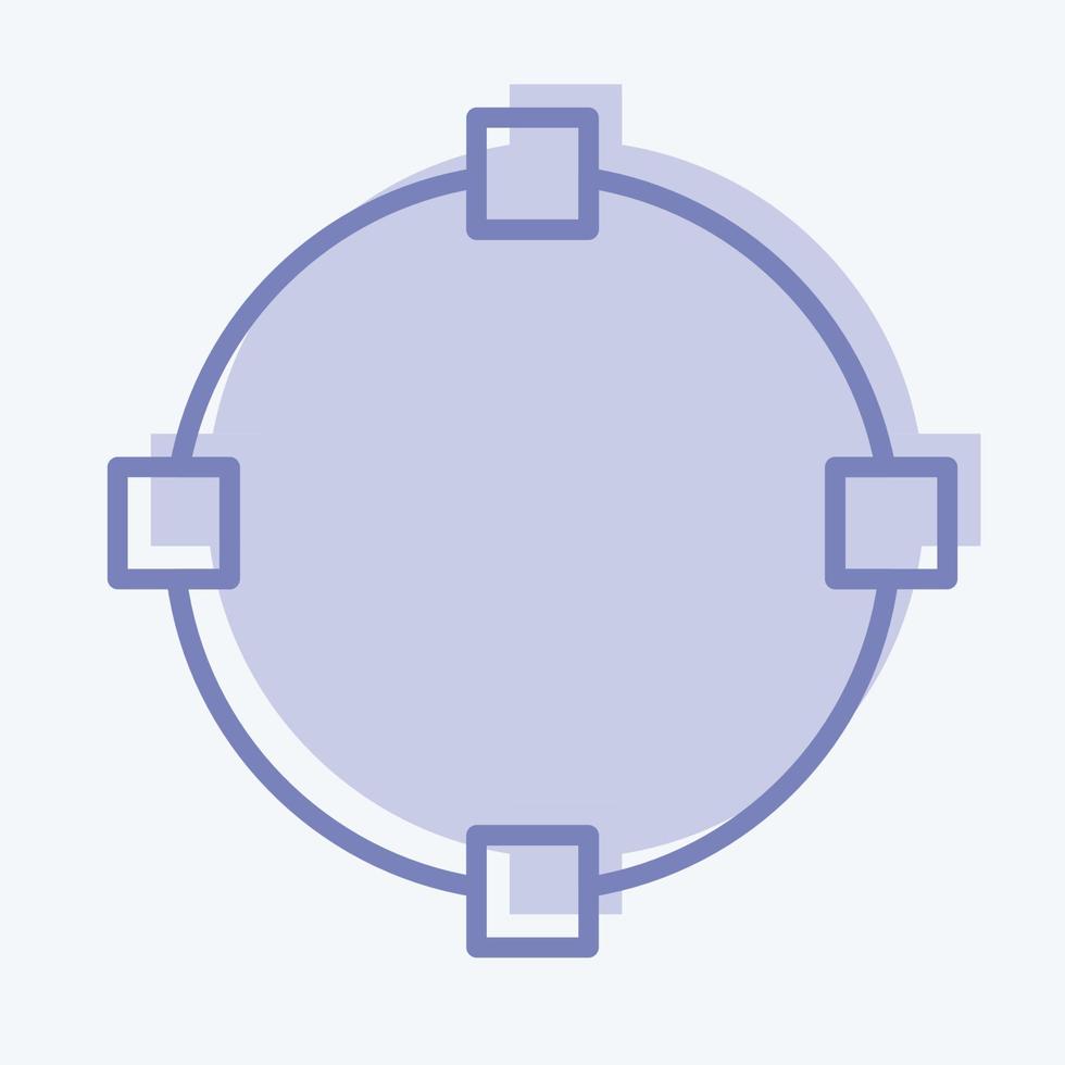 ícone desenhar círculo. relacionado ao símbolo de ferramentas de design gráfico. estilo de dois tons. design simples editável. ilustração simples. ícones vetoriais simples vetor
