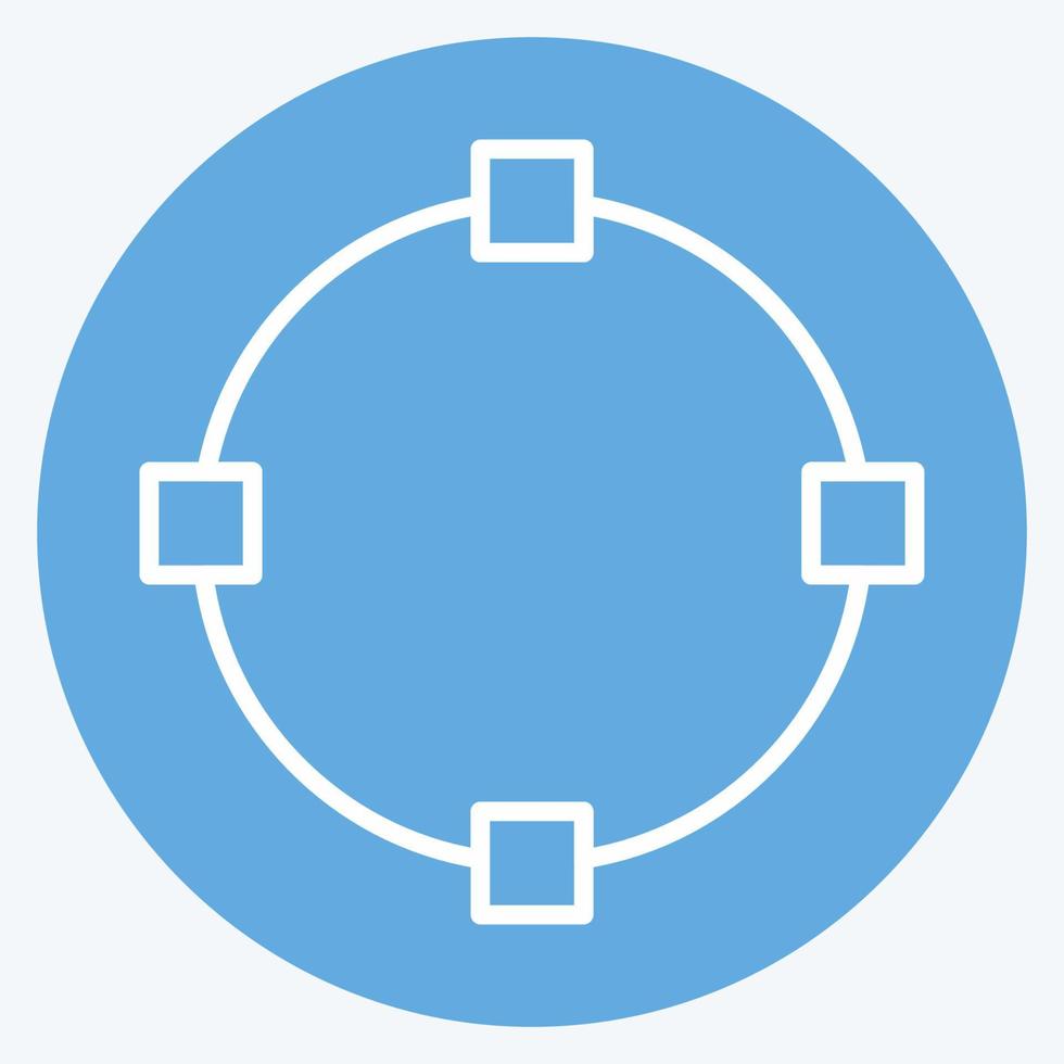 ícone desenhar círculo. relacionado ao símbolo de ferramentas de design gráfico. estilo de olhos azuis. design simples editável. ilustração simples. ícones vetoriais simples vetor