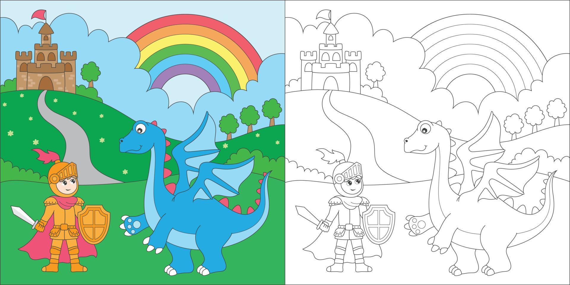 página para colorir para atividade infantil vetor