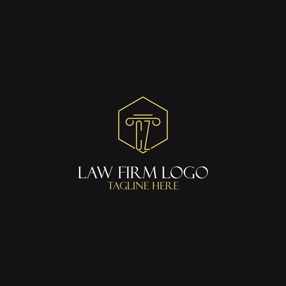 cz design de iniciais de monograma para logotipo jurídico, advogado, advogado e escritório de advocacia vetor