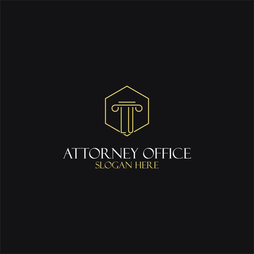 lu design de iniciais de monograma para logotipo jurídico, advogado, advogado e escritório de advocacia vetor
