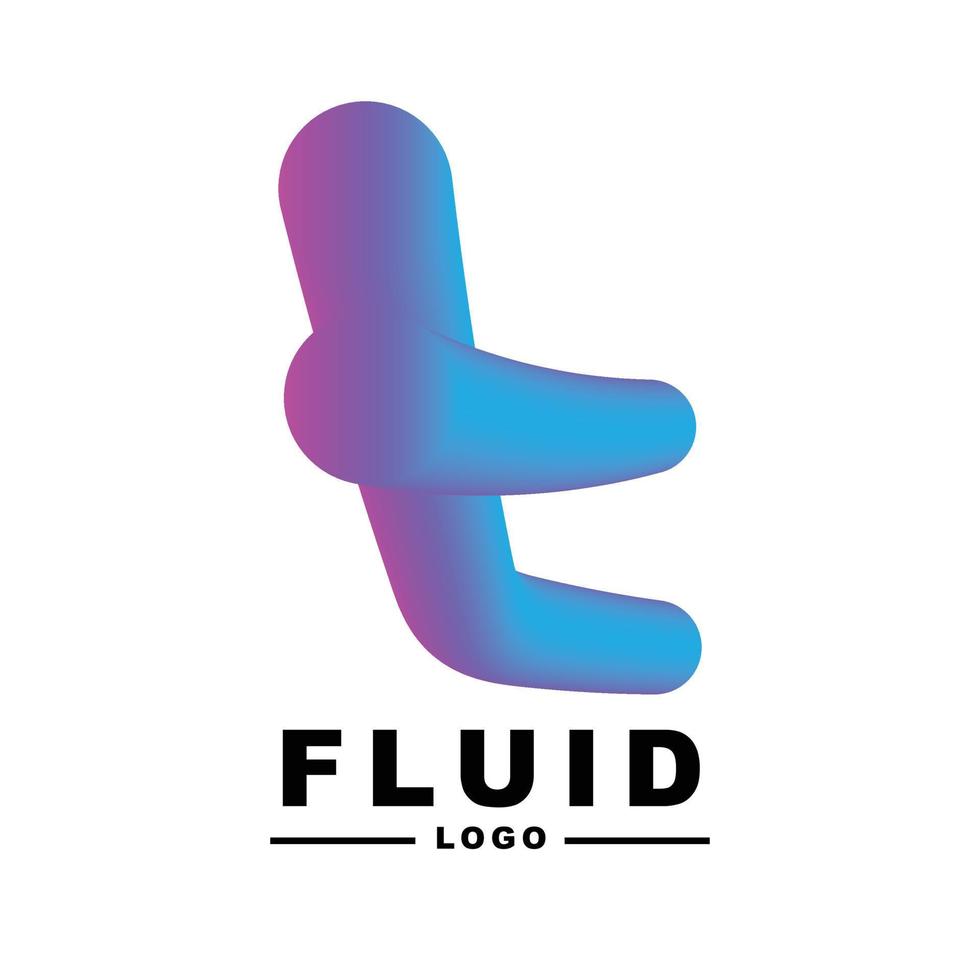 criatividade de cores fluidas. design de cartaz de comunicação visual. logotipo da letra t vetor