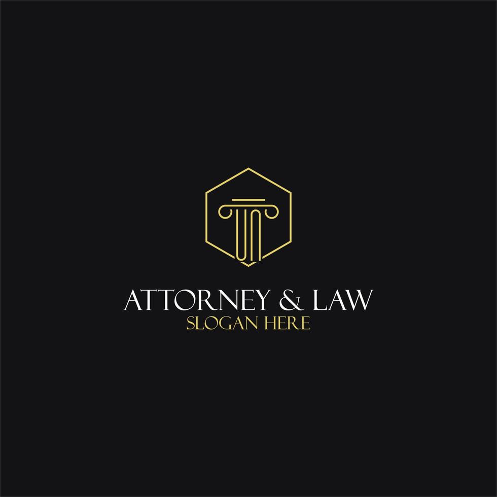 design de iniciais de monograma un para logotipo jurídico, advogado, advogado e escritório de advocacia vetor