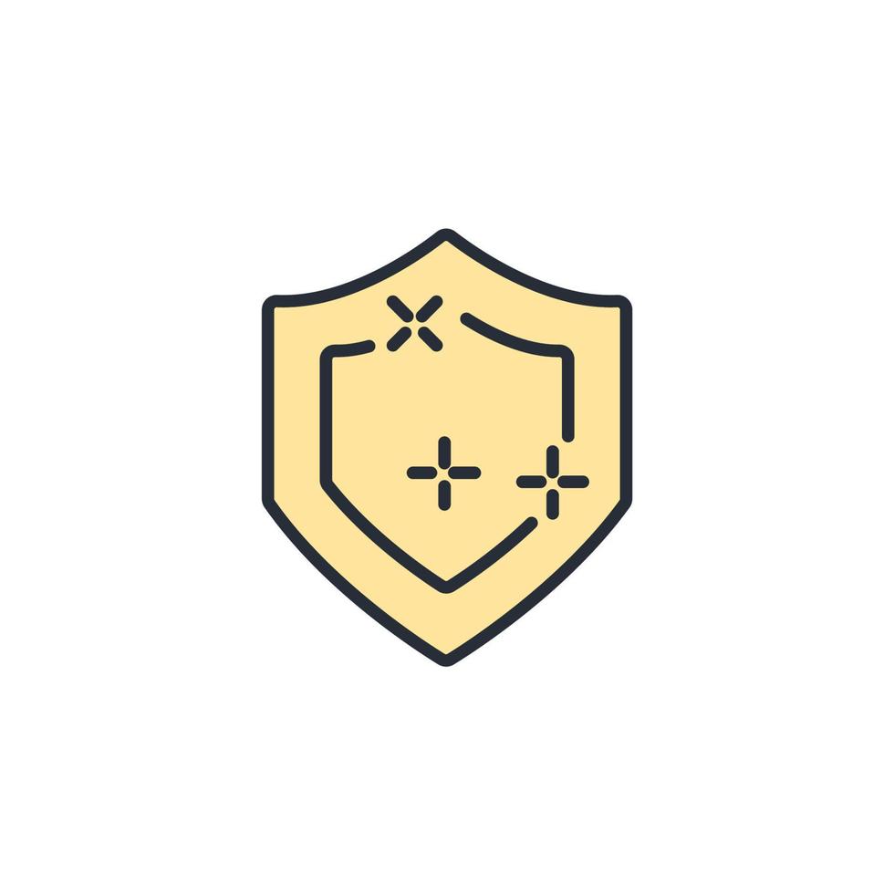 ícones de proteção simbolizam elementos vetoriais para infográfico web vetor