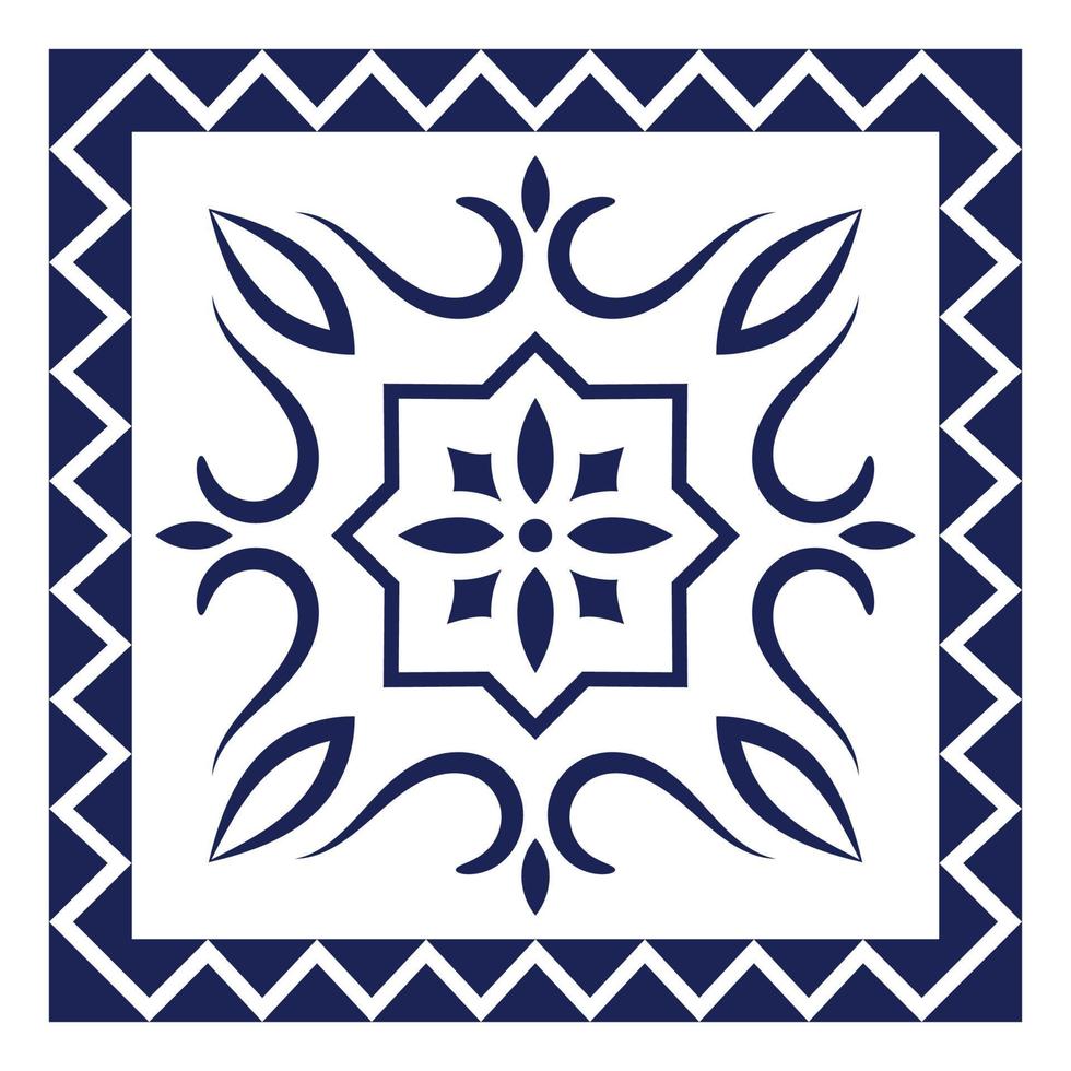 design geométrico de padrão de azulejos batik vintage de cerâmica vetor