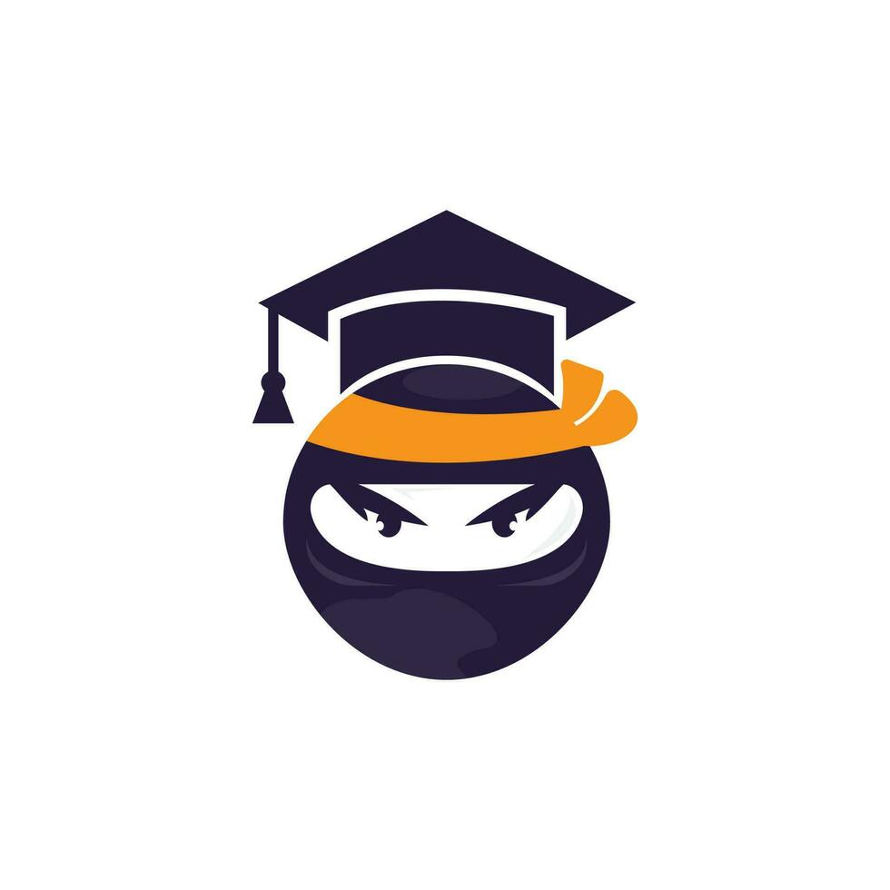 design de logotipo de vetor de educação moderna ninja inteligente.