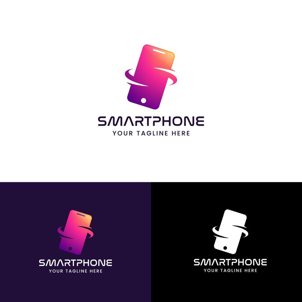 designs de ícone de loja de smartphone, design de logotipo de loja de telefone moderno gradiente vetor de ícone