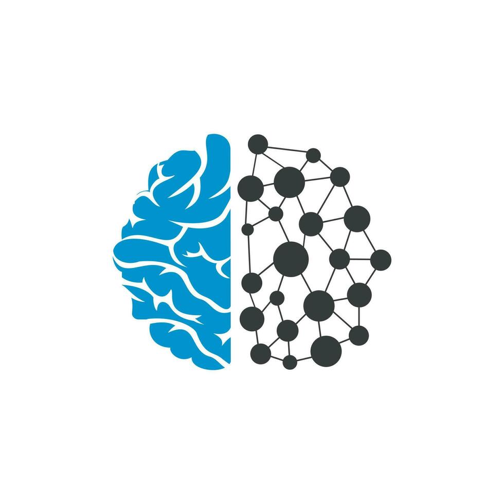 modelo de design de logotipo de tecnologia cerebral. conceito de logotipo de cérebro de circuito. vetor