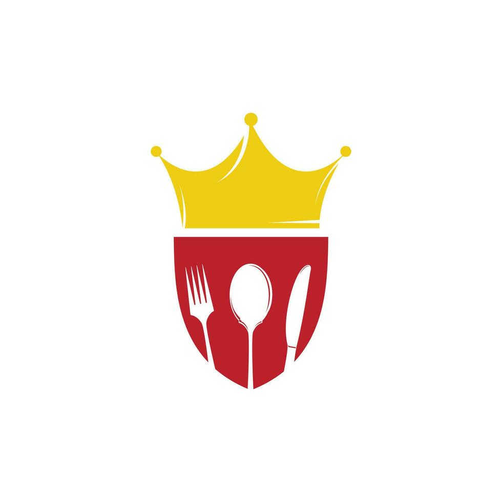 design de logotipo de vetor de rei de comida. conceito de logotipo de comida real.