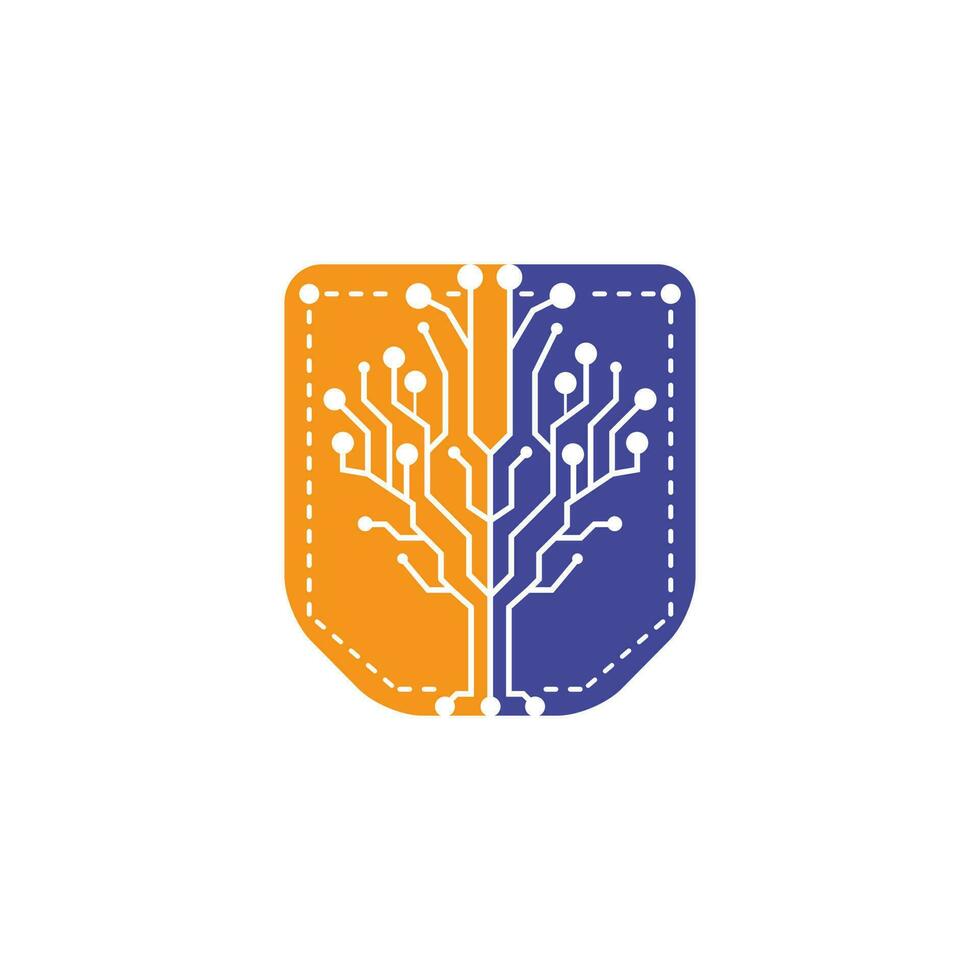 design de logotipo de vetor de tecnologia de bolso.