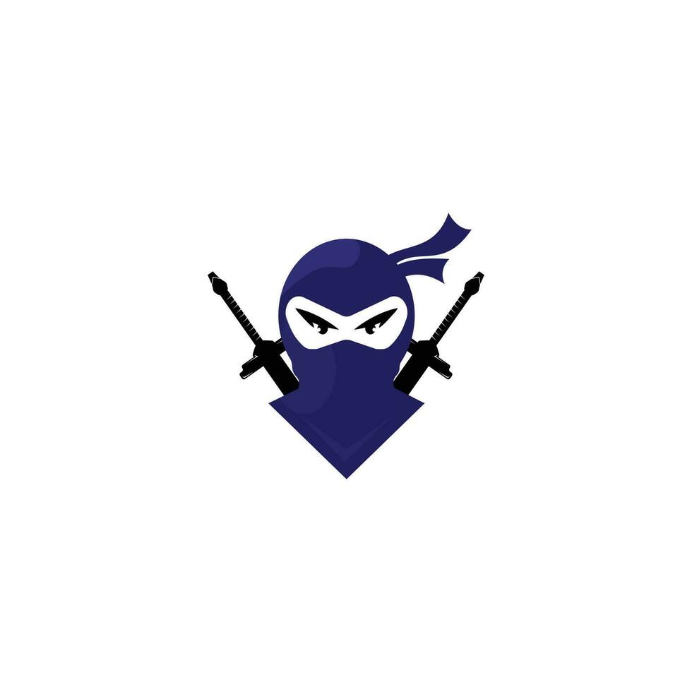 modelo de design de logotipo de vetor ninja.