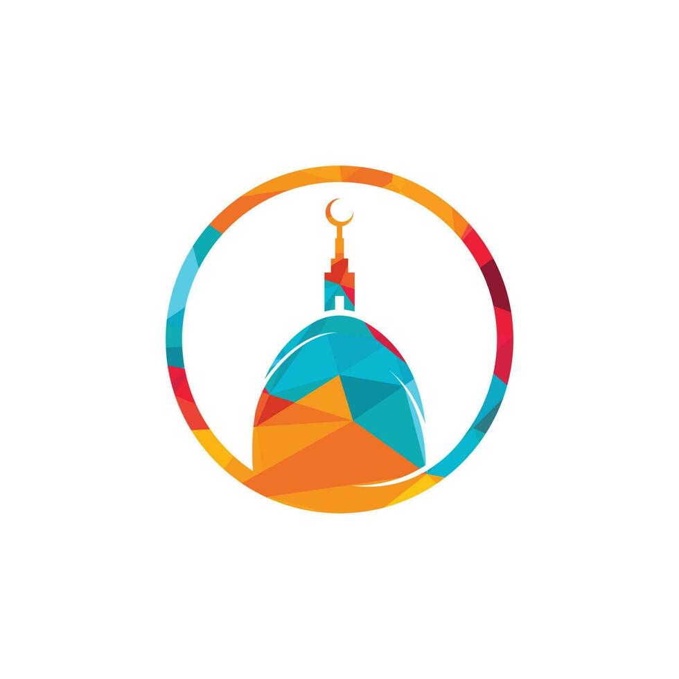 design de logotipo de torre de mesquita estrela. conceito de design de logotipo islâmico. vetor