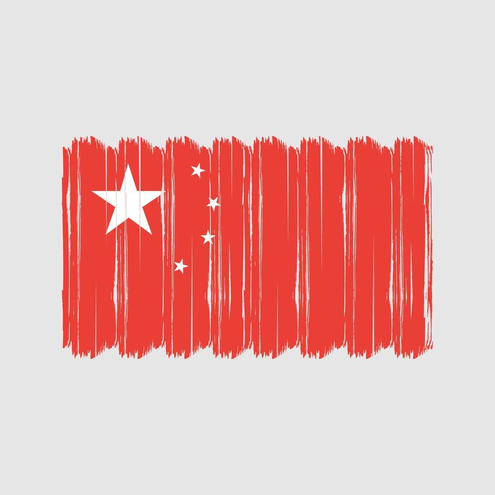 vetor de escova de bandeira da china. design de vetor de pincel de bandeira nacional