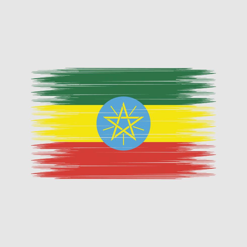 escova de bandeira da etiópia. bandeira nacional vetor