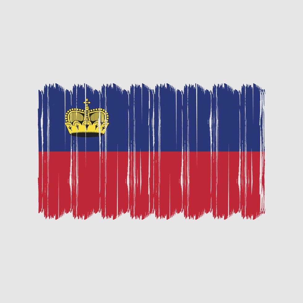 vetor de pincel de bandeira de liechtenstein. design de vetor de pincel de bandeira nacional