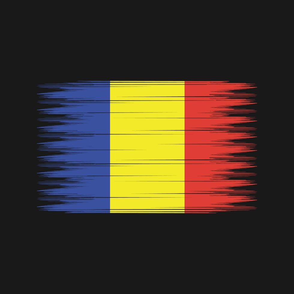 escova de bandeira da romênia. bandeira nacional vetor