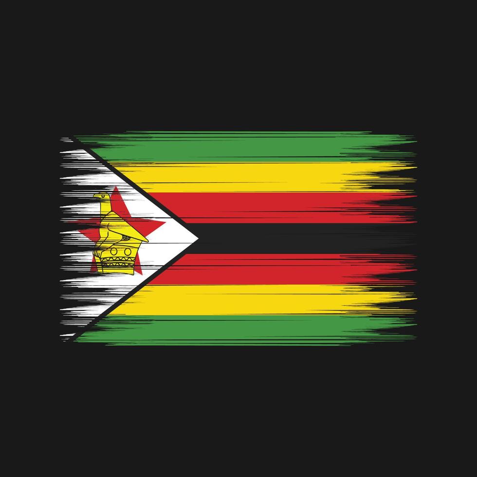 escova de bandeira do zimbábue. bandeira nacional vetor