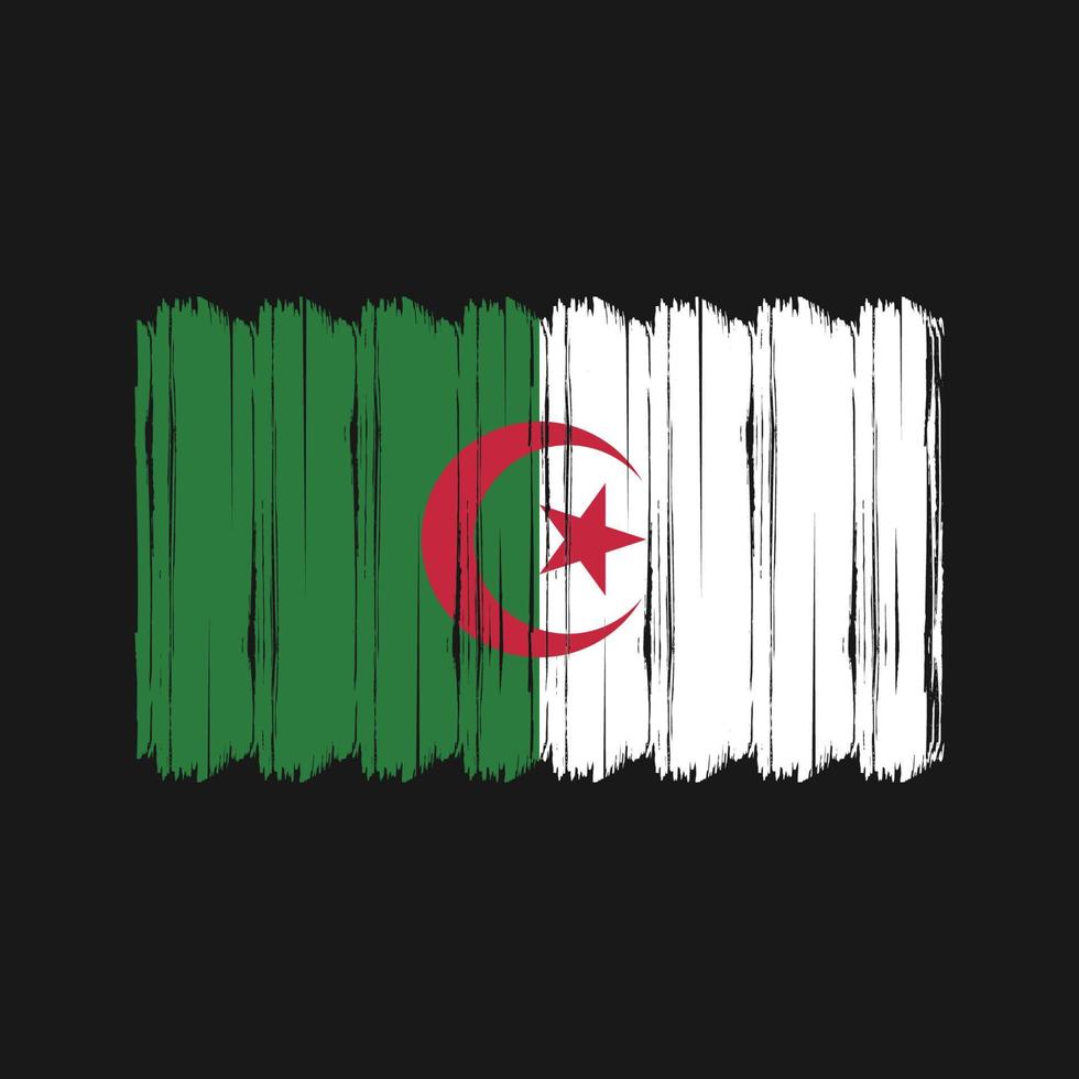 vetor de pincel de bandeira da argélia. design de vetor de pincel de bandeira nacional