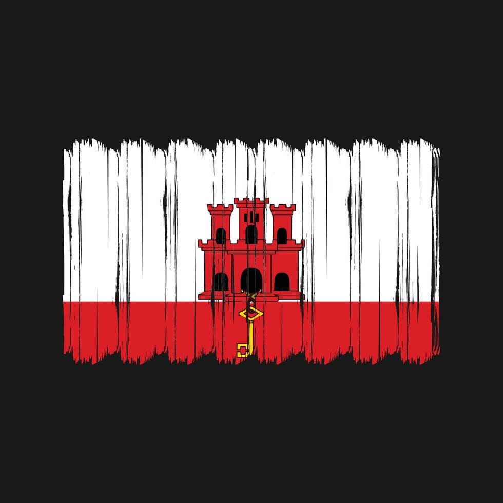 vetor de escova de bandeira de gibraltar. design de vetor de pincel de bandeira nacional