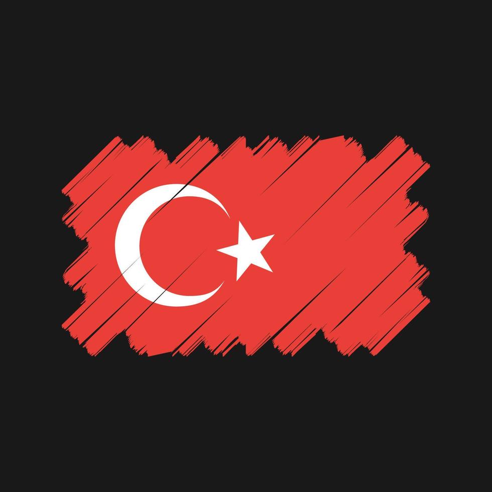 desenho vetorial de bandeira da Turquia. bandeira nacional vetor