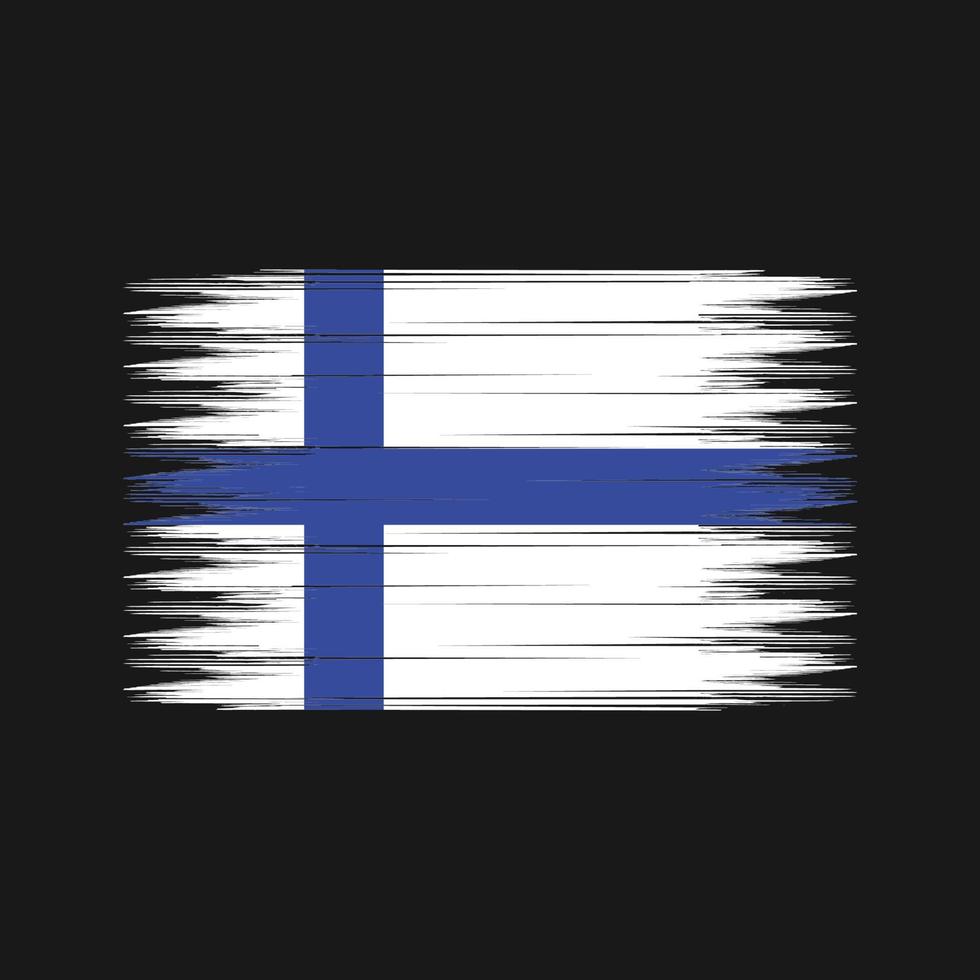 escova de bandeira finlandesa. bandeira nacional vetor