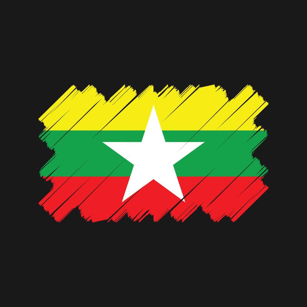 projeto de vetor de bandeira de mianmar. bandeira nacional