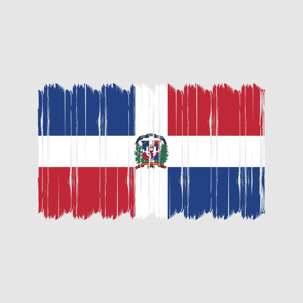 vetor de pincel de bandeira da república dominicana. design de vetor de pincel de bandeira nacional