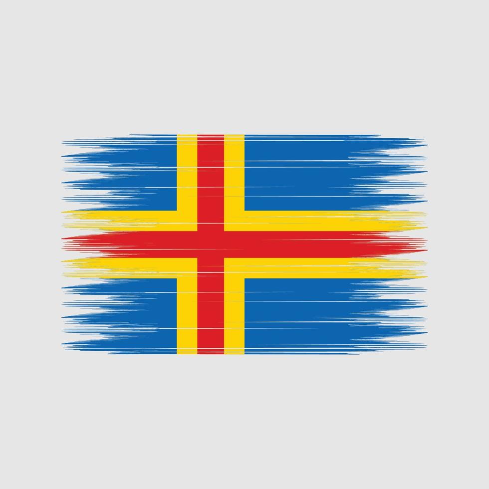 escova de bandeira das ilhas aland. bandeira nacional vetor