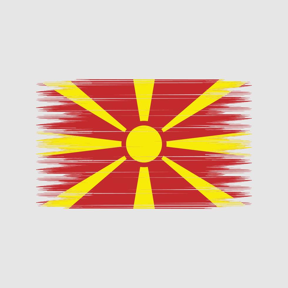 pincel de bandeira da macedônia do norte. bandeira nacional vetor