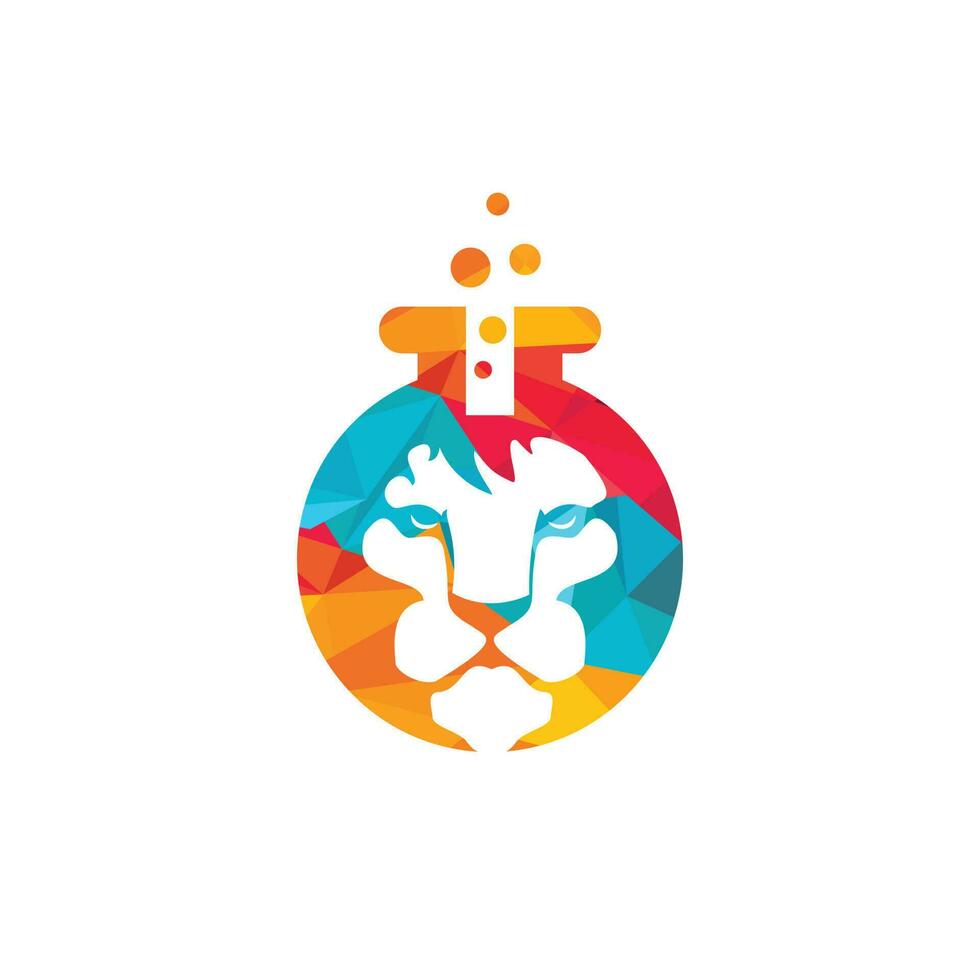 design de logotipo de vetor de laboratório de leão.