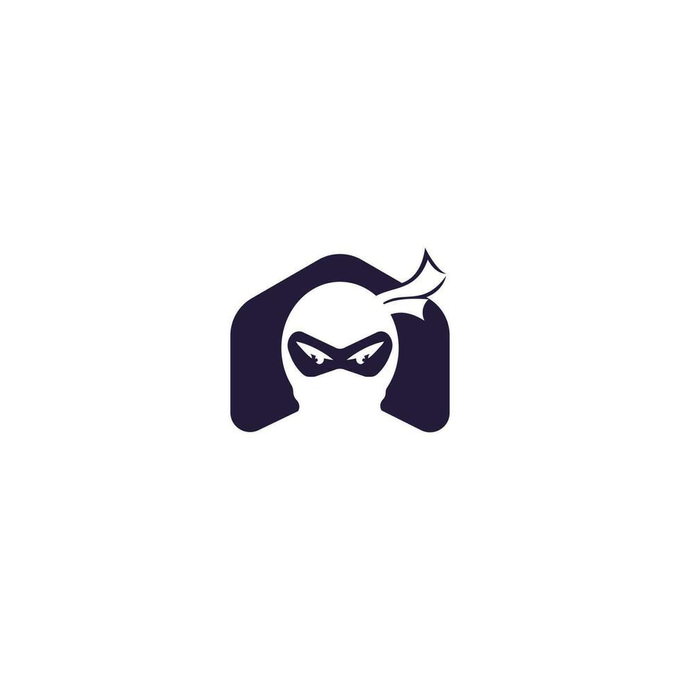 modelo de design de logotipo de vetor ninja.