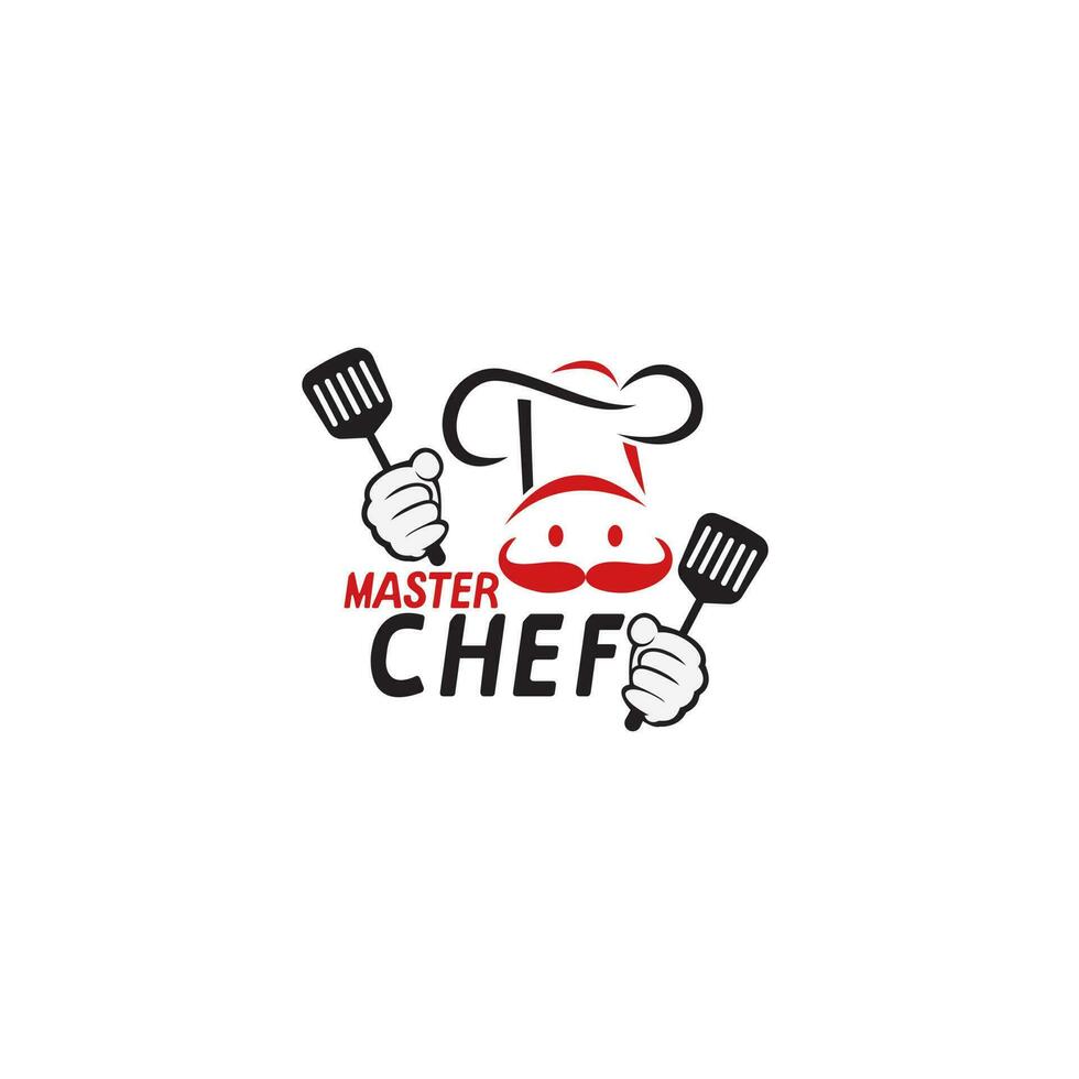 design de logotipo de vetor mestre chef. conceito de logotipo de cozinha e restaurante.