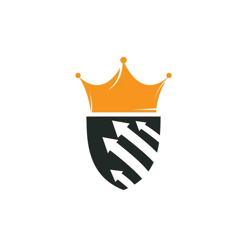 design de logotipo de vetor de rei de negócios. gráfico de finanças e design de logotipo da coroa.