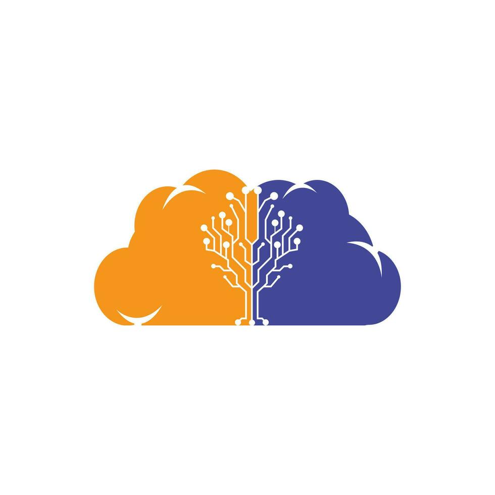 design de logotipo de vetor criativo de conexão de rede em nuvem.