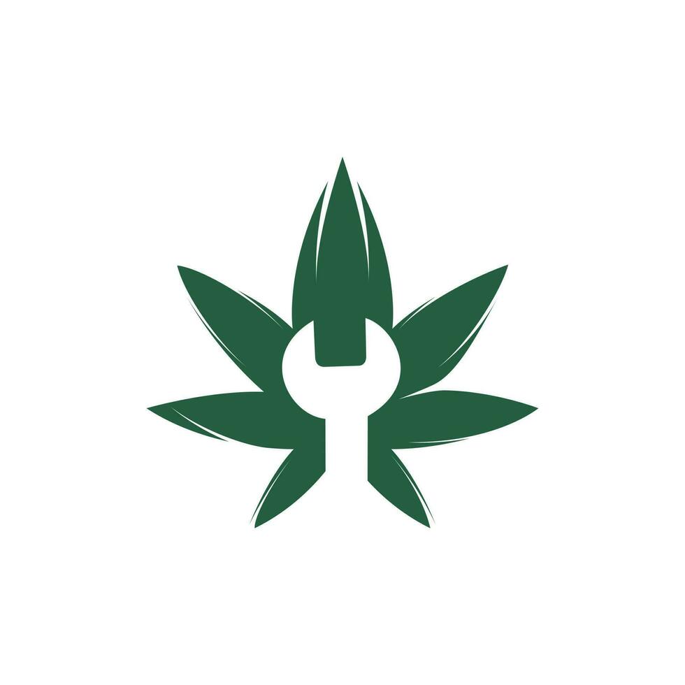 design de logotipo de vetor de chave de cannabis.