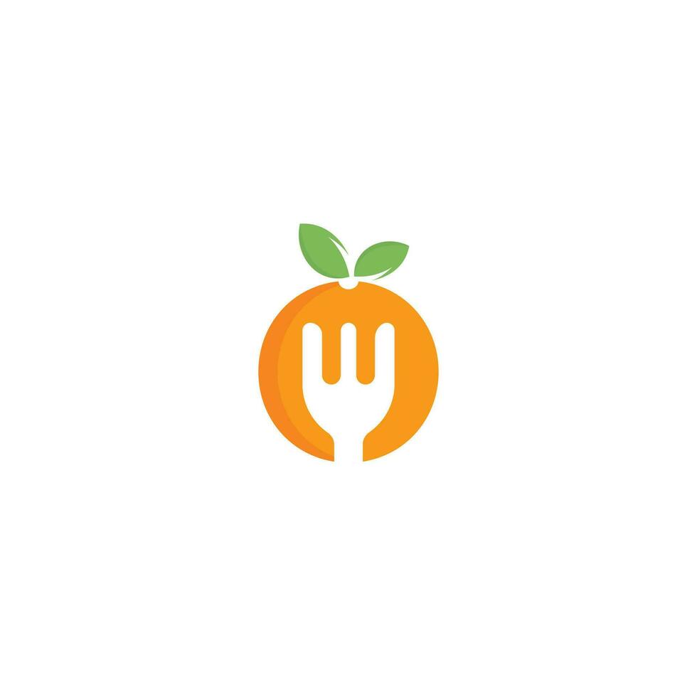 design de logotipo de comida saudável. conceito de dieta e perda de peso. vetor