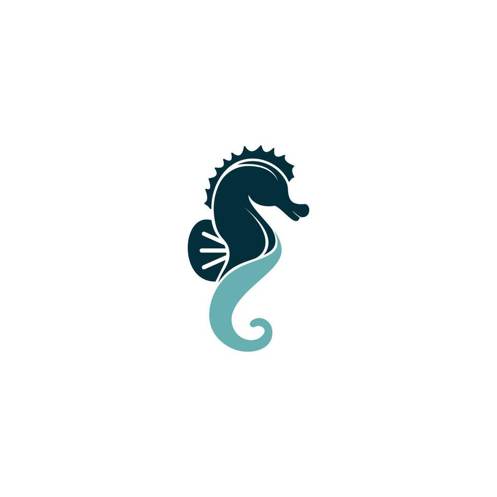 design de logotipo de vetor de cavalo marinho.