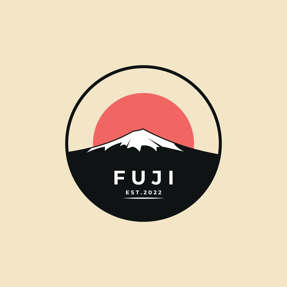 modelo de design de vetor de logotipo de montanha fuji japão distintivo