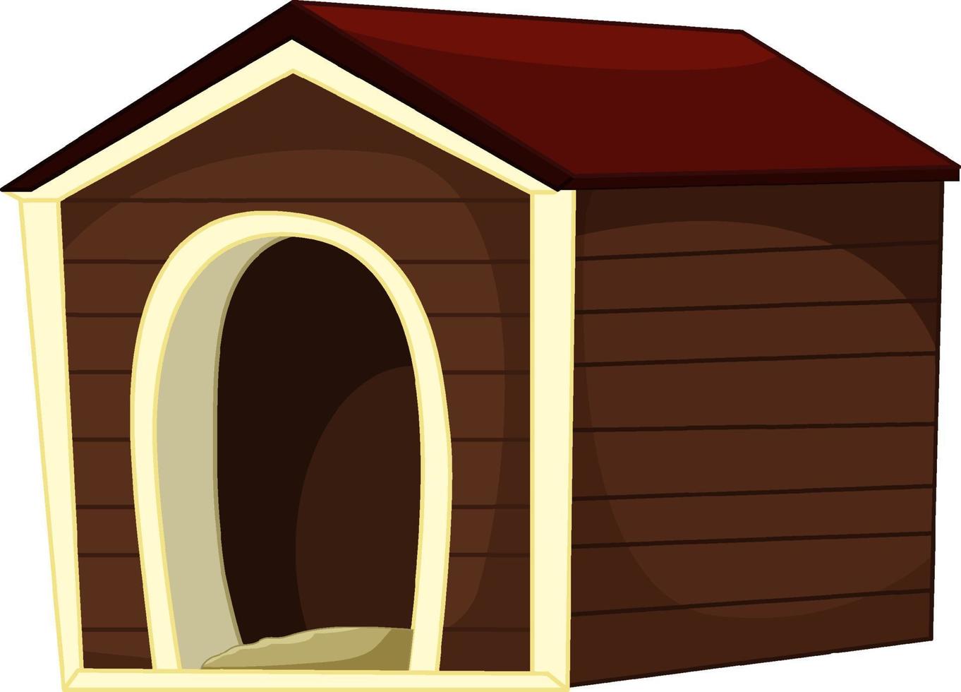 casinha de cachorro de madeira isolada vetor