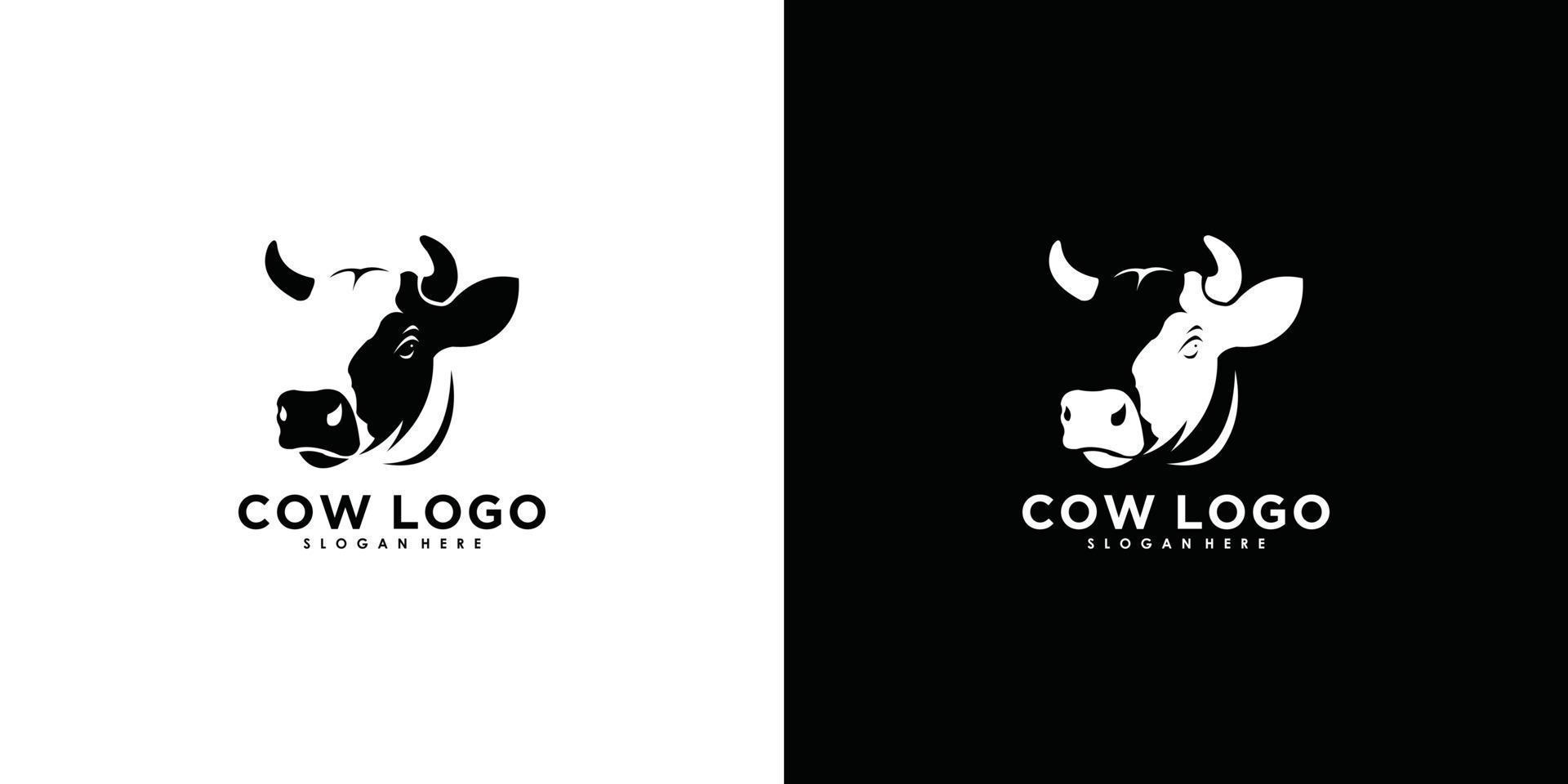 vetor de design de logotipo de vaca