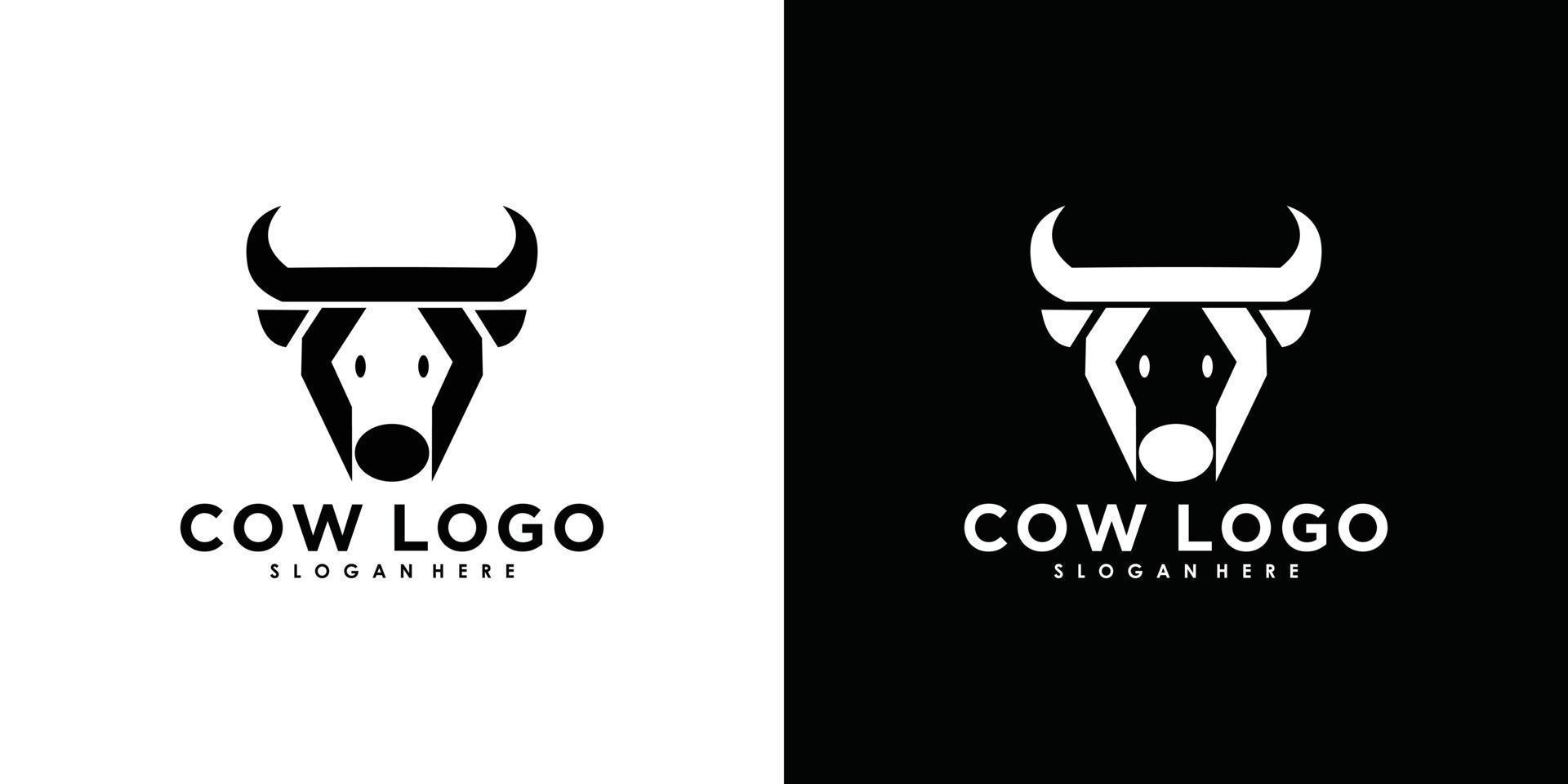 vetor de design de logotipo de vaca