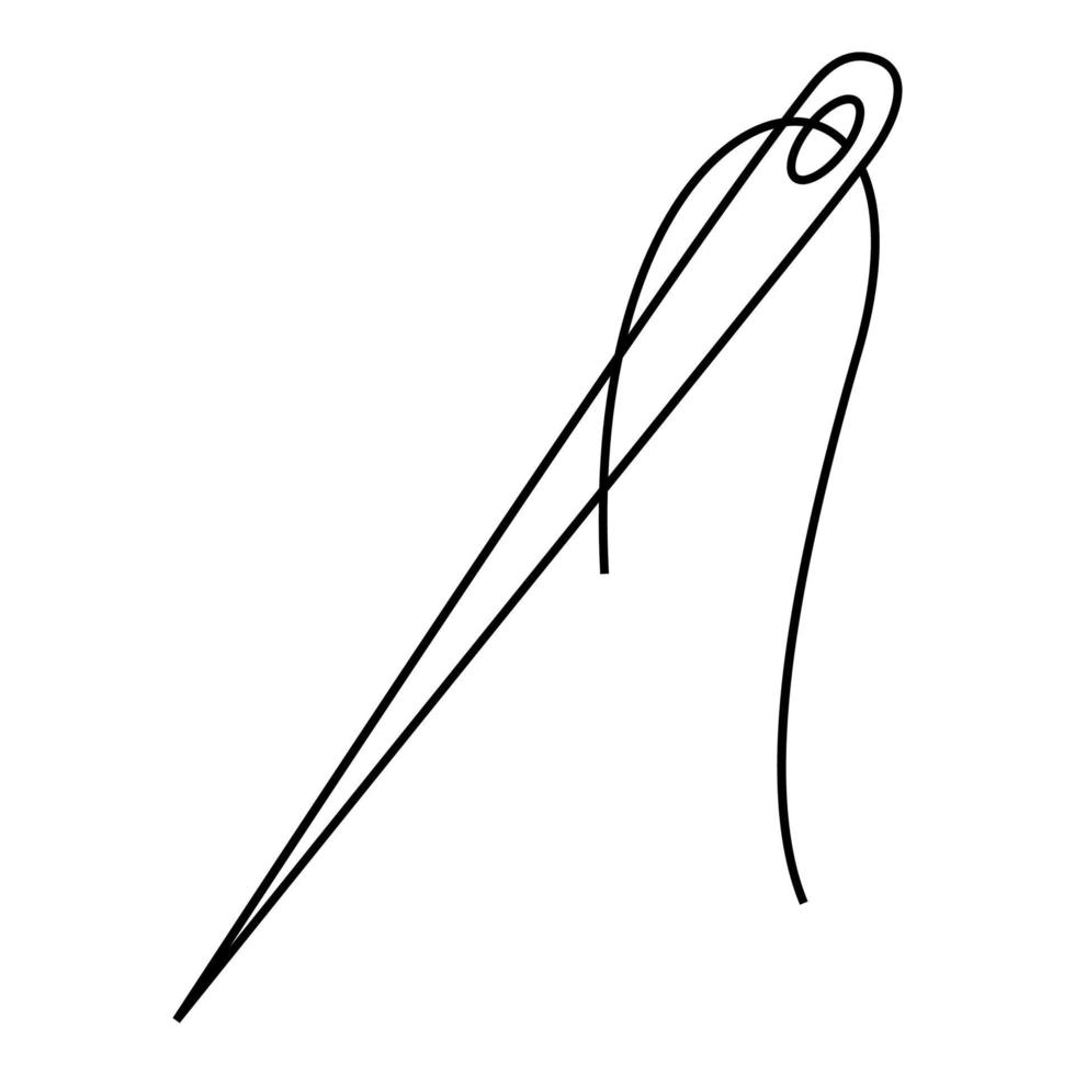 ilustração do ícone de agulha e linha vetor