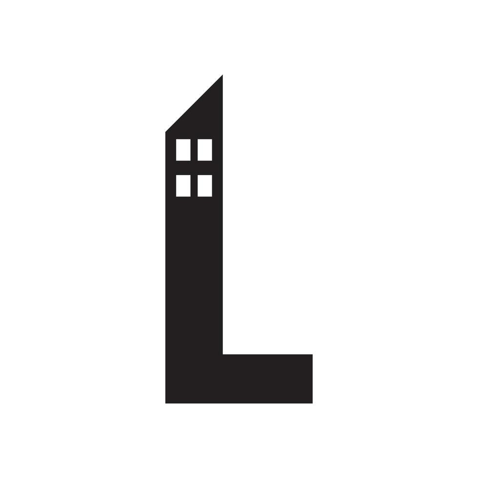 edifício l ícone logotipo design vector isolado no fundo branco.