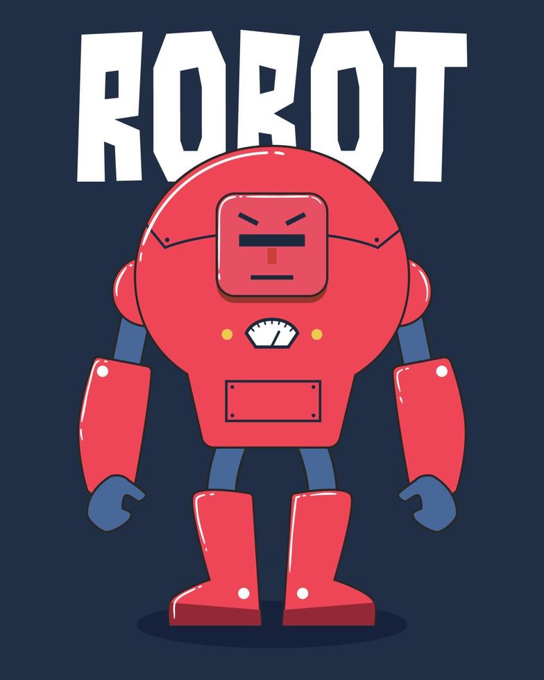 grande ilustração de robô vermelho vetor