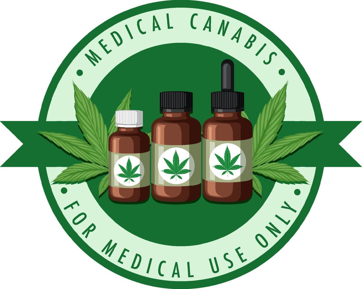 logotipo de distintivo de cannabis medicinal vetor