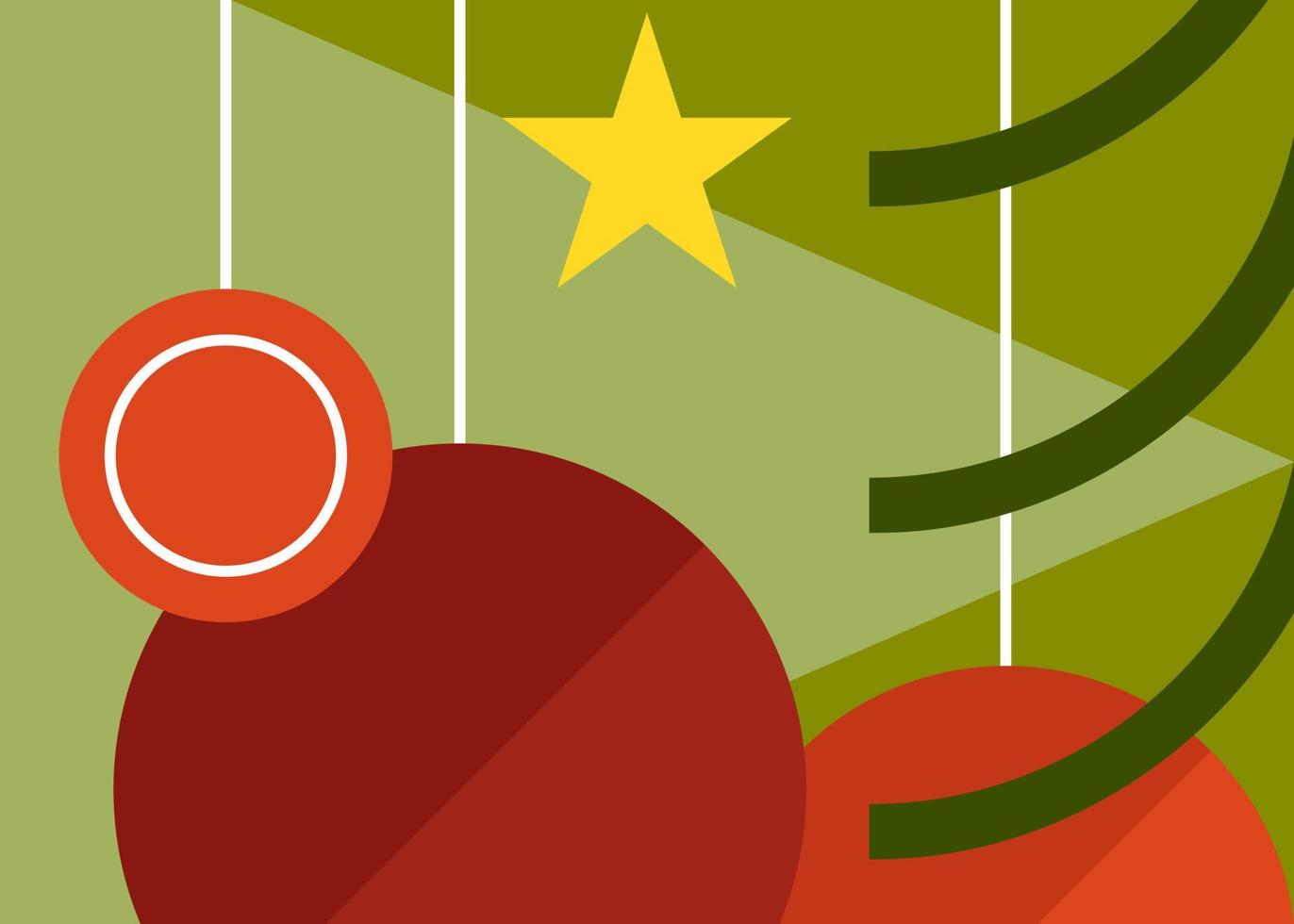 banner abstrato com bolas de árvore de natal. vetor