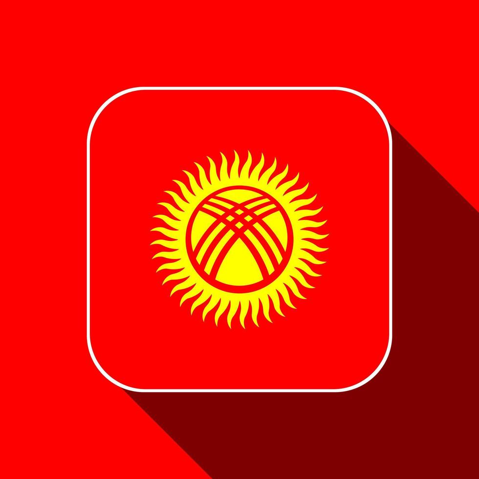 bandeira do Quirguistão, cores oficiais. ilustração vetorial. vetor